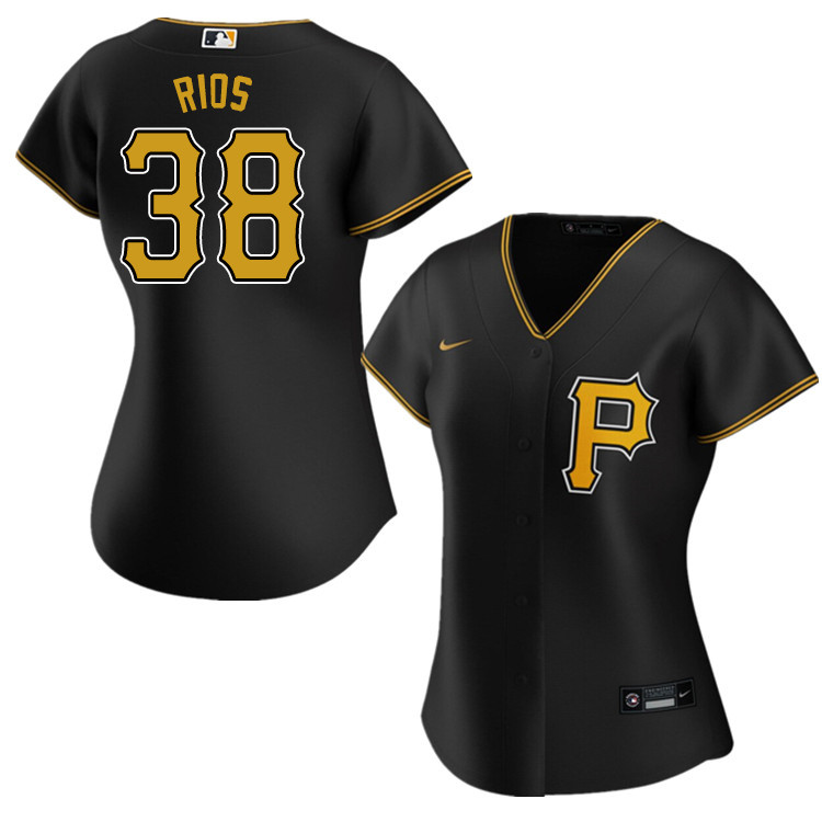 Nike Women #38 Yacksel Rios Pittsburgh Pirates Baseball Jerseys Sale-Black